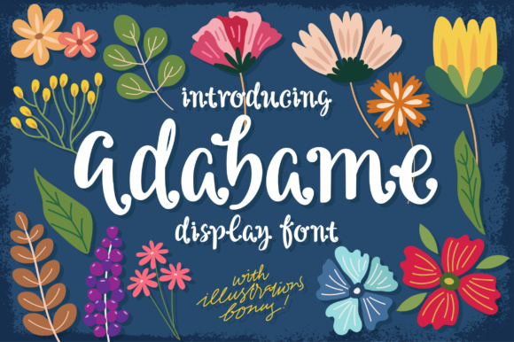 Adabame: Romantic Design Script with Elegant Silhouettes